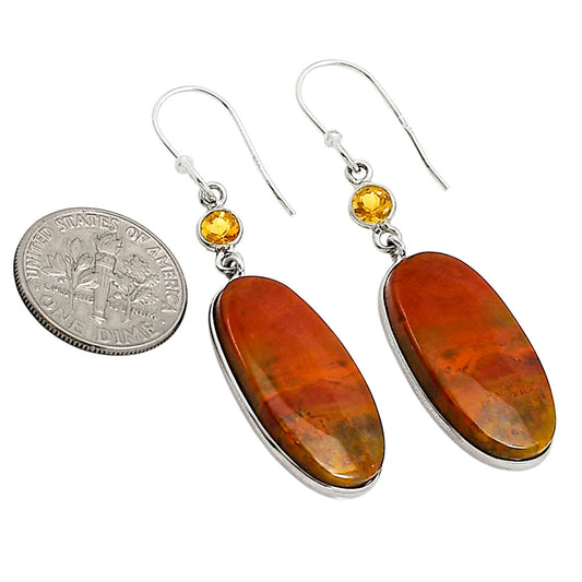 Rare Cady Mountain Agate and Citrine Earrings E-1002 SDE90908