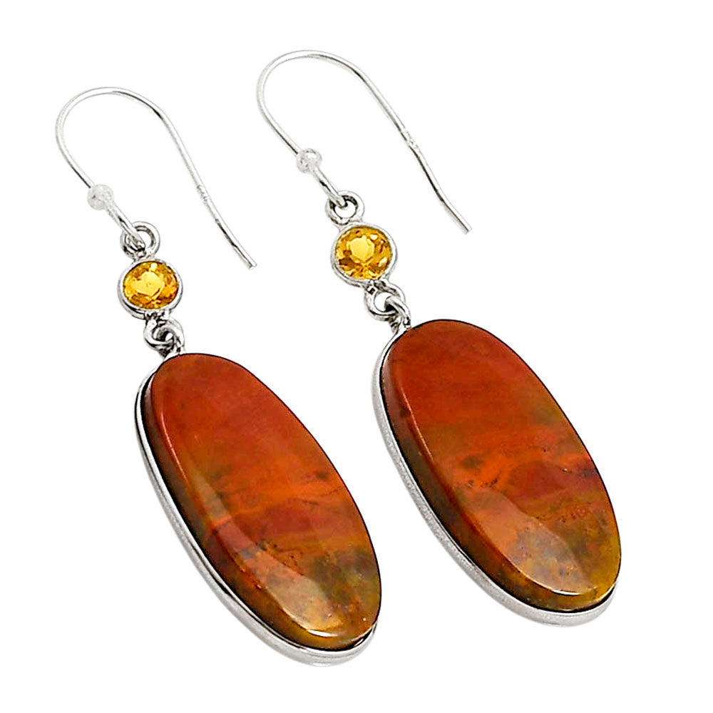 Rare Cady Mountain Agate and Citrine Earrings E-1002 SDE90908