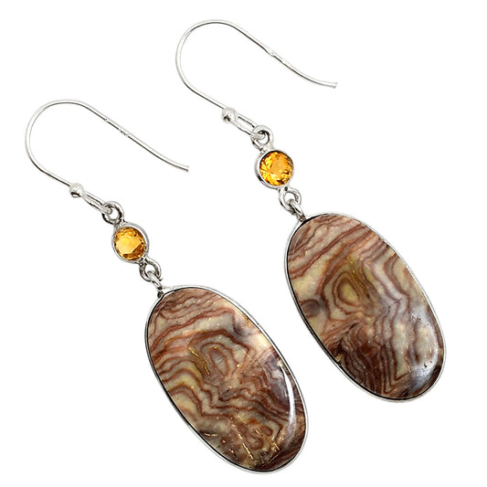 Wave Dolomite and Citrine Earrings E-1002 SDE90916