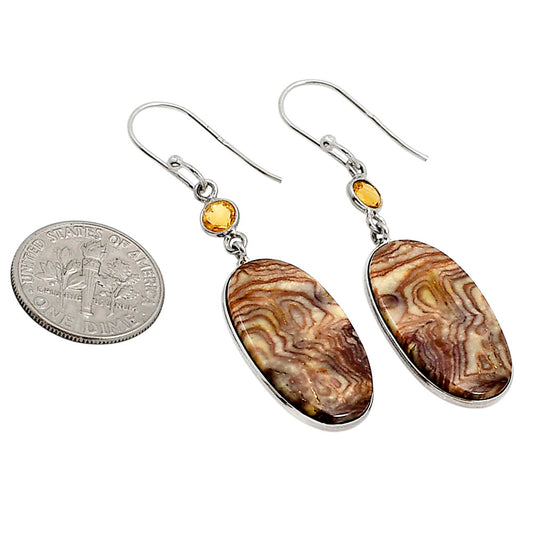 Wave Dolomite and Citrine Earrings E-1002 SDE90916