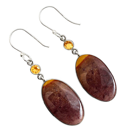 Red Mookaite and Citrine Earrings E-1002 SDE90917