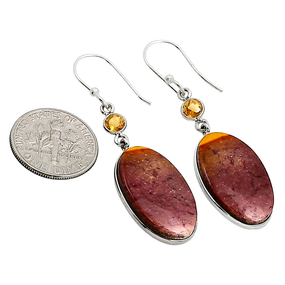 Red Mookaite and Citrine Earrings E-1002 SDE90917