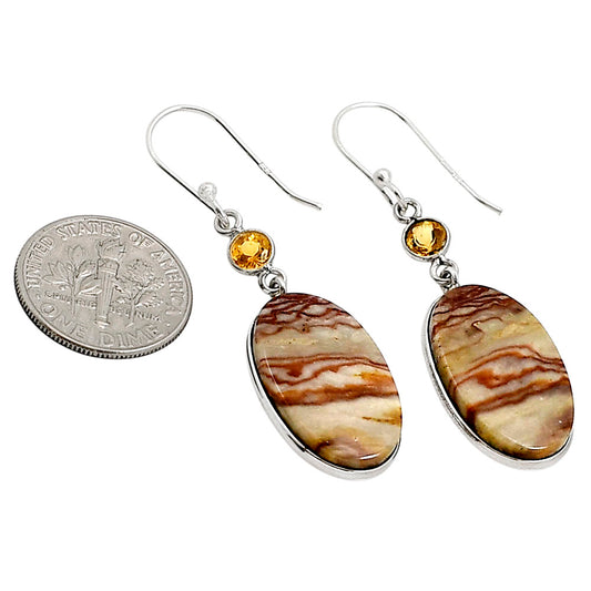 Wave Dolomite and Citrine Earrings E-1002 SDE90918