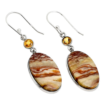 Wave Dolomite and Citrine Earrings E-1002 SDE90918