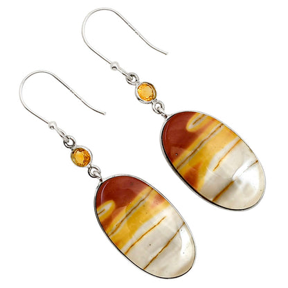 Red Mookaite and Citrine Earrings E-1002 SDE90921