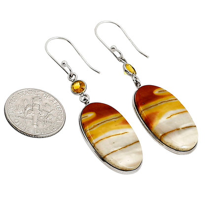 Red Mookaite and Citrine Earrings E-1002 SDE90921
