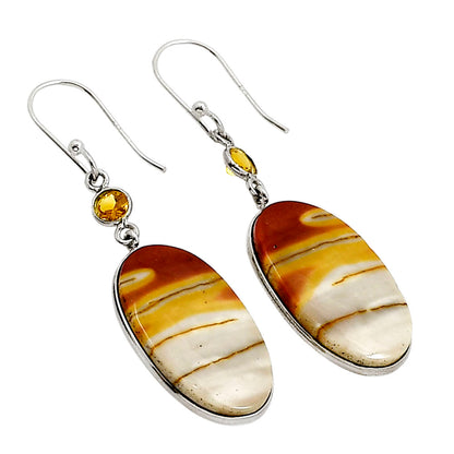 Red Mookaite and Citrine Earrings E-1002 SDE90921
