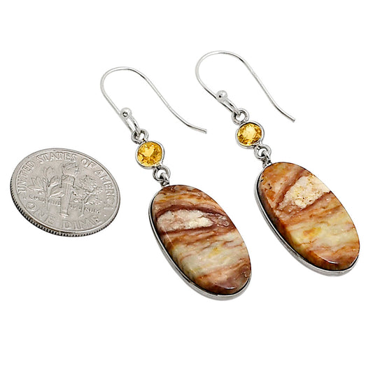 Wave Dolomite and Citrine Earrings E-1002 SDE90927