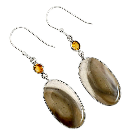 Flint Stone and Citrine Earrings E-1002 SDE90928