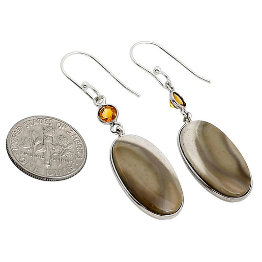 Flint Stone and Citrine Earrings E-1002 SDE90928
