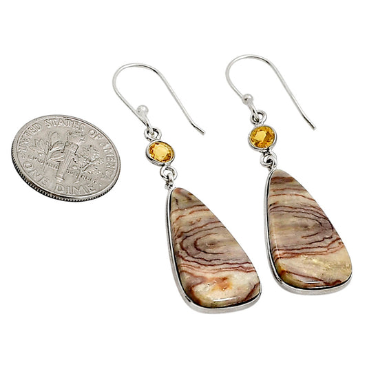Wave Dolomite and Citrine Earrings E-1002 SDE90930