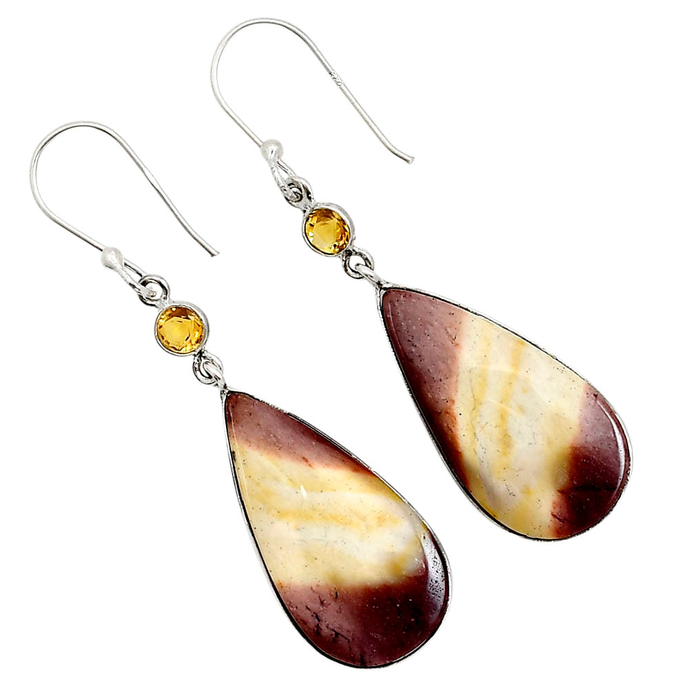 Red Mookaite and Citrine Earrings E-1002 SDE90931