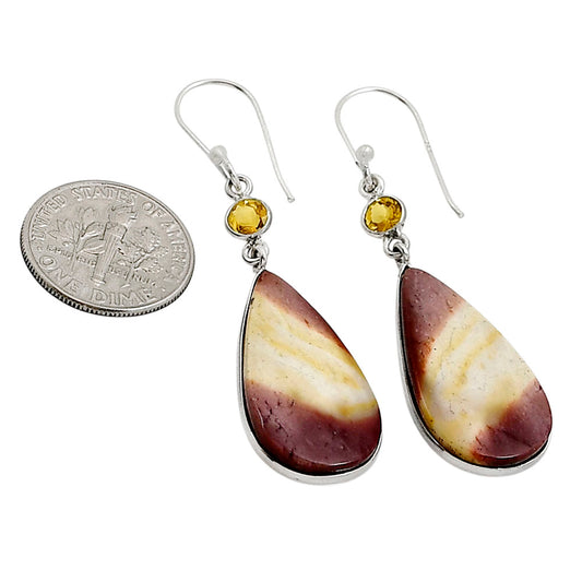 Red Mookaite and Citrine Earrings E-1002 SDE90931