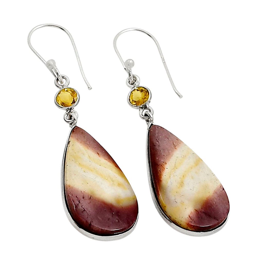 Red Mookaite and Citrine Earrings E-1002 SDE90931