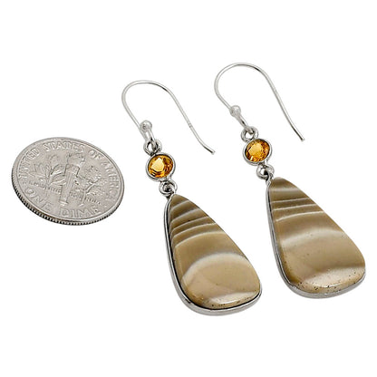 Flint Stone and Citrine Earrings E-1002 SDE90932