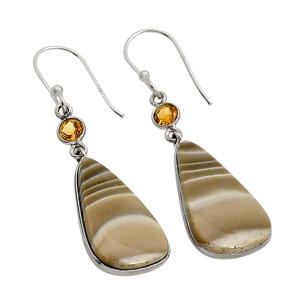 Flint Stone and Citrine Earrings E-1002 SDE90932