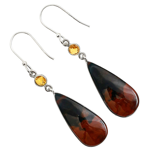 Blood Stone and Citrine Earrings E-1002 SDE90934