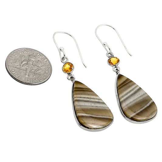 Flint Stone and Citrine Earrings E-1002 SDE90936