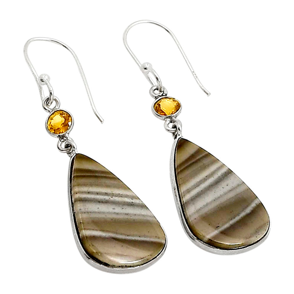 Flint Stone and Citrine Earrings E-1002 SDE90936