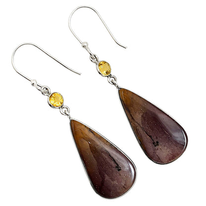 Red Mookaite and Citrine Earrings E-1002 SDE90941