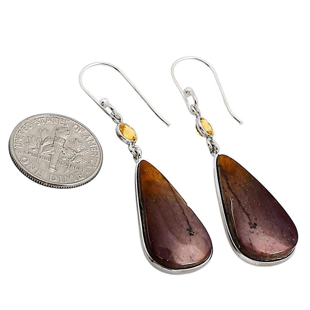 Red Mookaite and Citrine Earrings E-1002 SDE90941