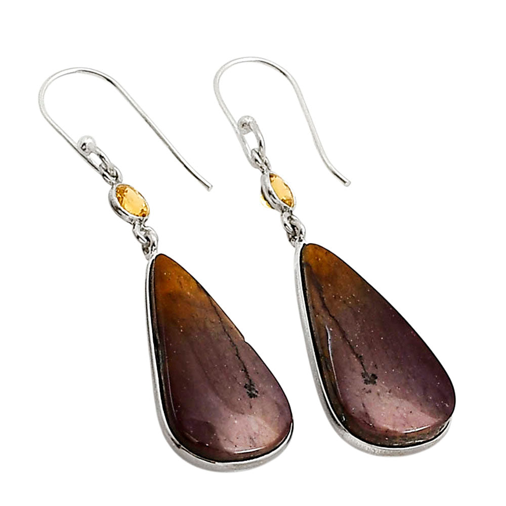 Red Mookaite and Citrine Earrings E-1002 SDE90941