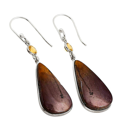 Red Mookaite and Citrine Earrings E-1002 SDE90941