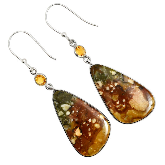 Rocky Butte Picture Jasper and Citrine Earrings E-1002 SDE90942
