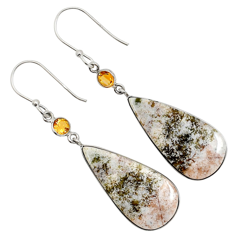 Serpentine and Citrine Earrings E-1002 SDE90943