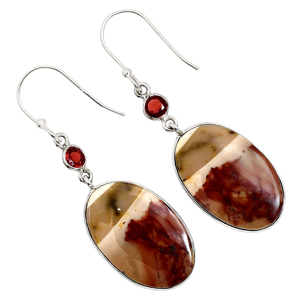 Red Mookaite and Garnet Earrings E-1002 SDE90951