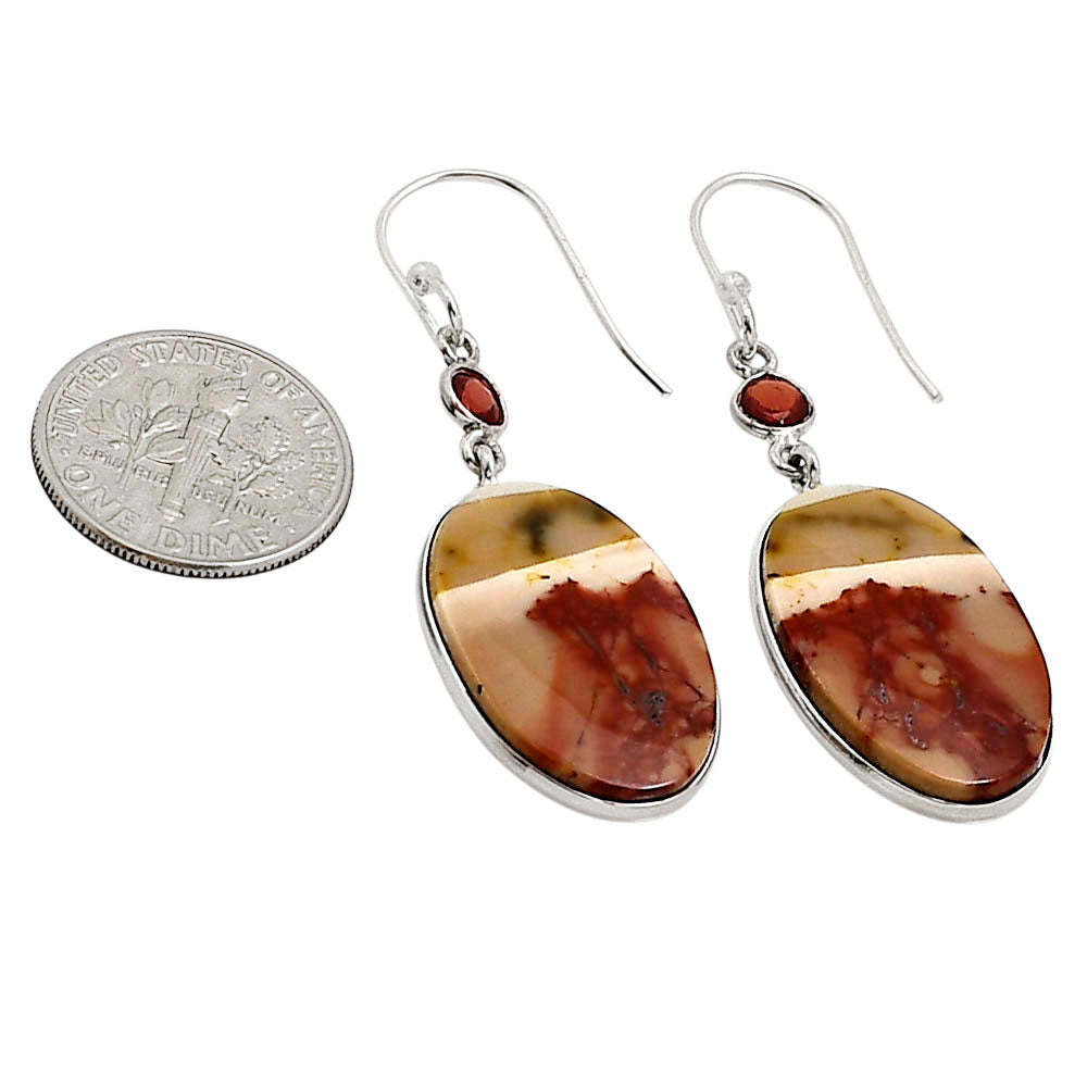 Red Mookaite and Garnet Earrings E-1002 SDE90951