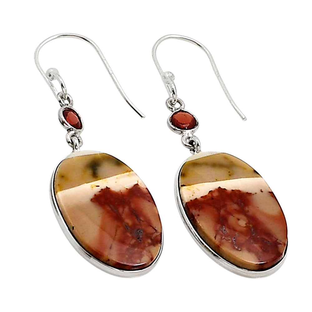 Red Mookaite and Garnet Earrings E-1002 SDE90951