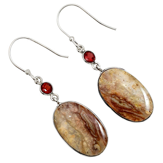 Wave Dolomite and Garnet Earrings E-1002 SDE90952
