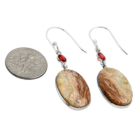 Wave Dolomite and Garnet Earrings E-1002 SDE90952