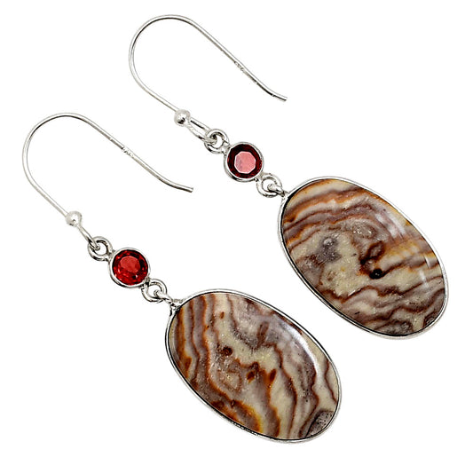 Wave Dolomite and Garnet Earrings E-1002 SDE90955
