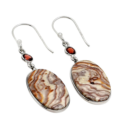 Wave Dolomite and Garnet Earrings E-1002 SDE90955