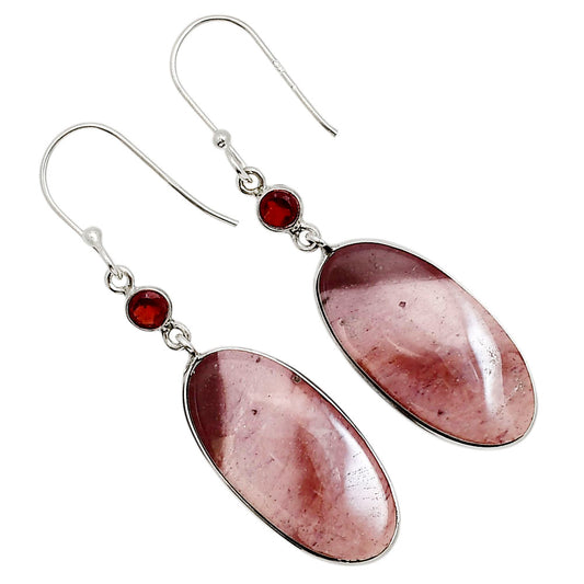Red Mookaite and Garnet Earrings E-1002 SDE90971