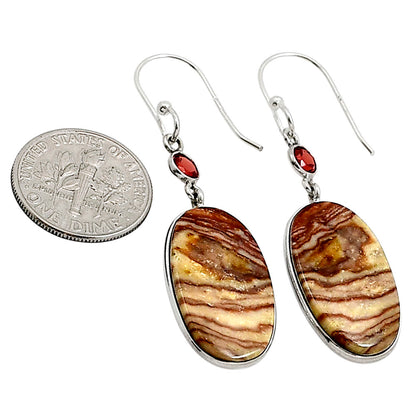 Wave Dolomite and Garnet Earrings E-1002 SDE90979