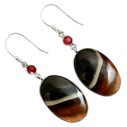 Polygram Jasper and Garnet Earrings E-1002 SDE90980