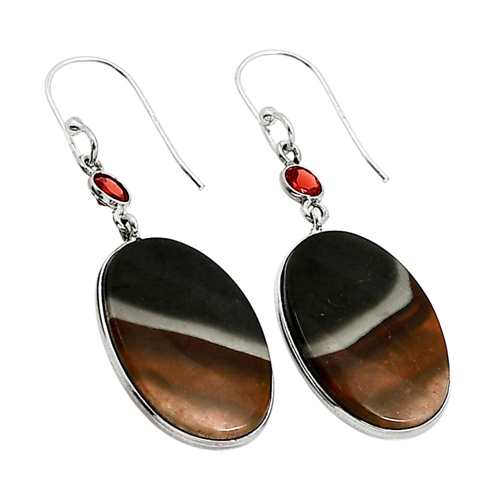 Polygram Jasper and Garnet Earrings E-1002 SDE90980
