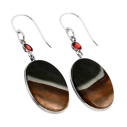 Polygram Jasper and Garnet Earrings E-1002 SDE90980
