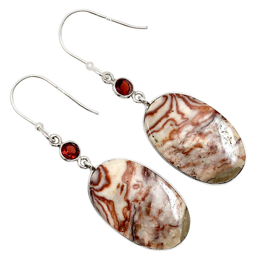 Wave Dolomite and Garnet Earrings E-1002 SDE90982
