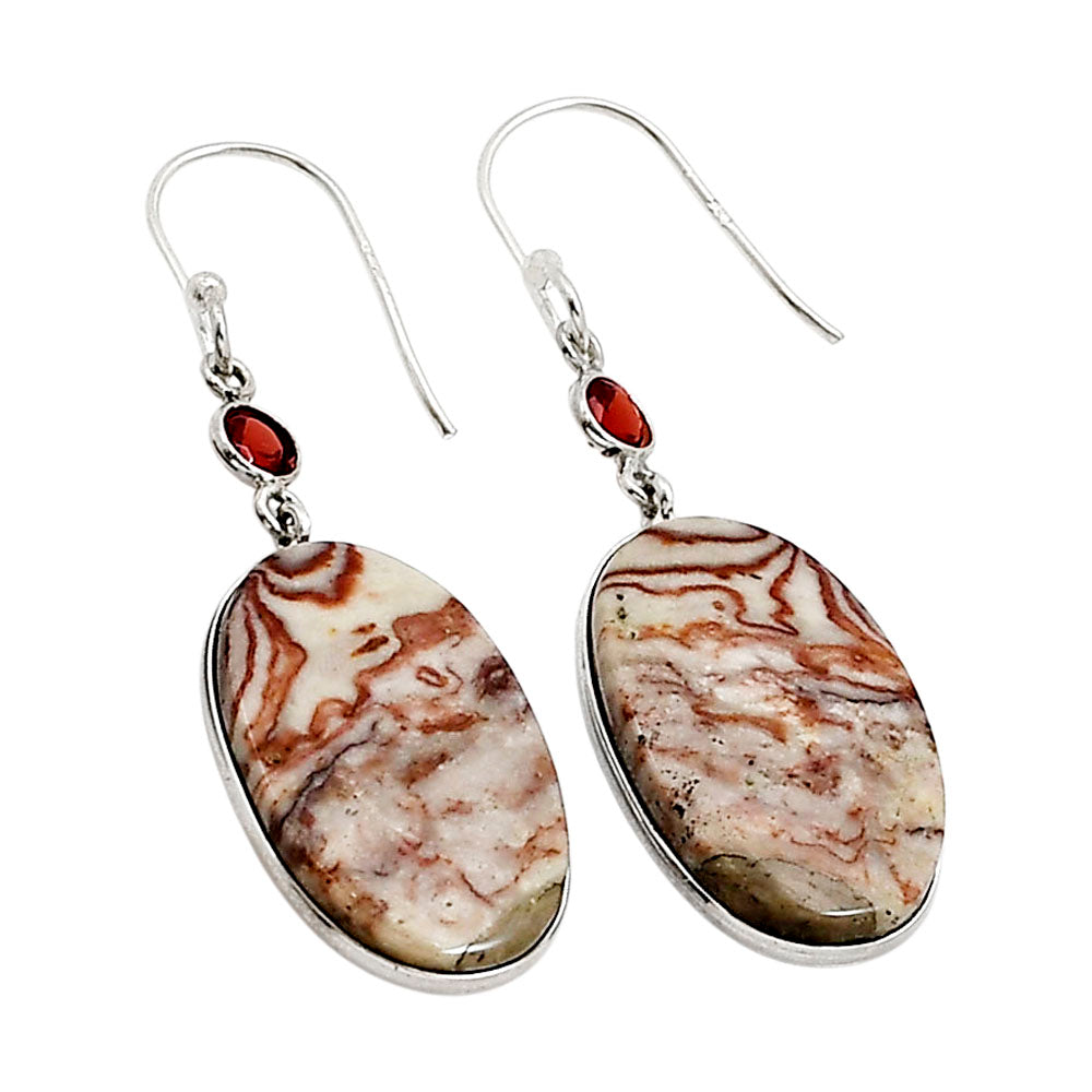 Wave Dolomite and Garnet Earrings E-1002 SDE90982