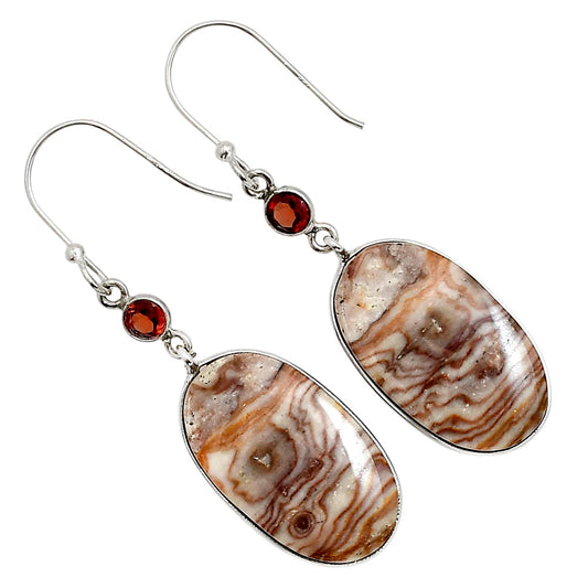 Wave Dolomite and Garnet Earrings E-1002 SDE90986