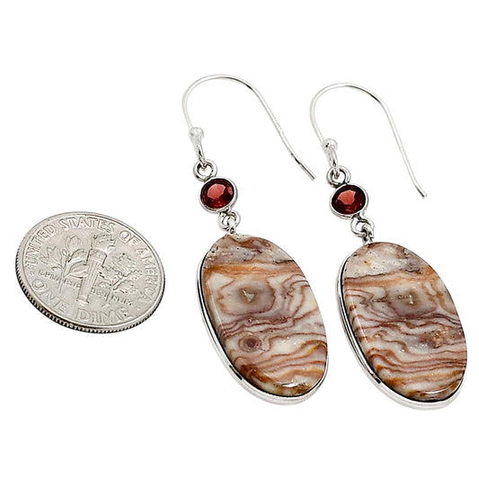 Wave Dolomite and Garnet Earrings E-1002 SDE90986