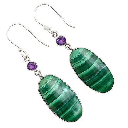 Malachite Eye and Amethyst Earrings E-1002 SDE90993
