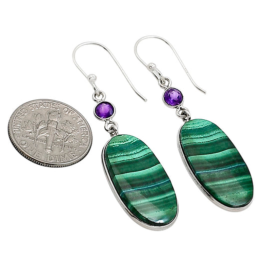 Malachite Eye and Amethyst Earrings E-1002 SDE90993