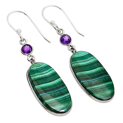 Malachite Eye and Amethyst Earrings E-1002 SDE90993