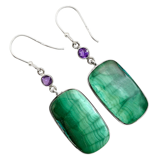 Malachite Eye and Amethyst Earrings E-1002 SDE90997