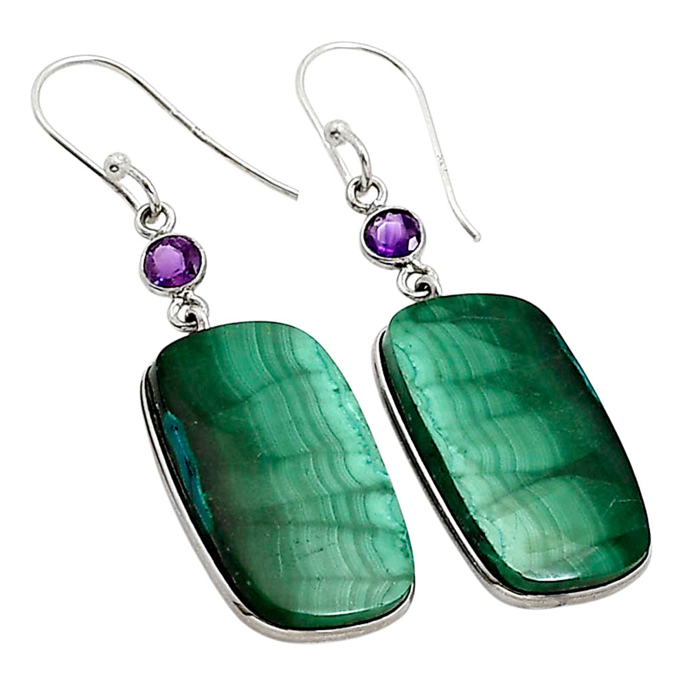 Malachite Eye and Amethyst Earrings E-1002 SDE90997
